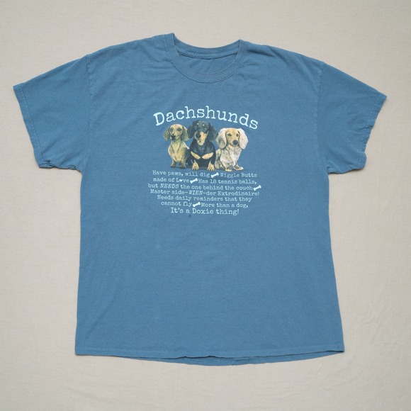 Other - Vintage‎ Y2k 2000s Dachshunds T Shirt Blue Its a Doxie Thing L Adult
